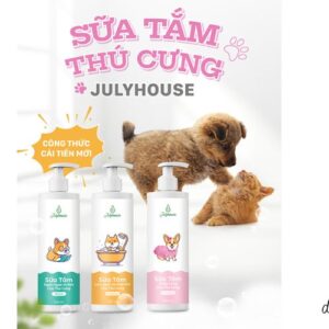 Sữa tắm cho chó mèo 500ml Julyhouse thơm mát khử mùi hôi