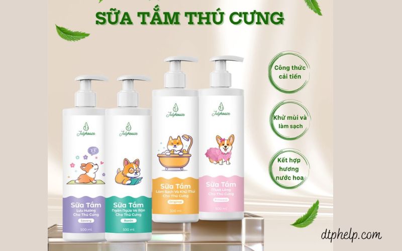 Sữa tắm cho chó mèo 500ml Julyhouse thơm mát khử mùi hôi