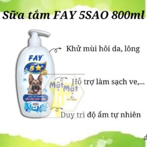 Sữa tắm Fay 5 Sao nổi bật với công thức đặc biệt giúp diệt ve rận và bọ chét hiệu quả